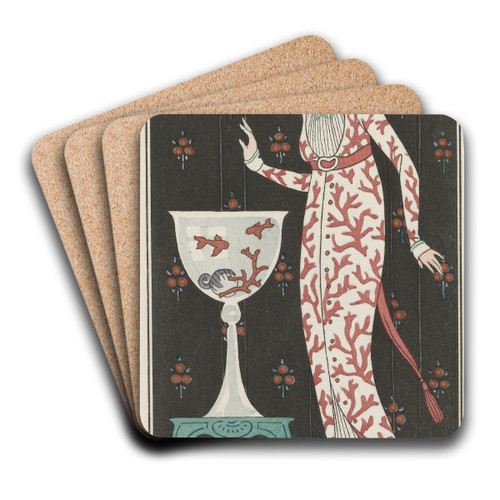 Robe d'intrieur by George Barbier Art Drink Coaster set