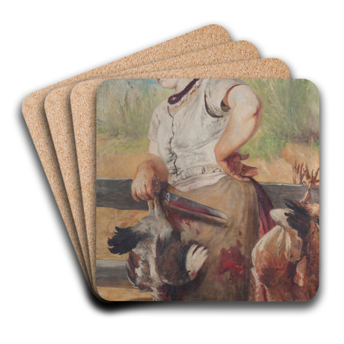 Woman Slaughtering Hens by Jacek Malczewski Art Drink Coaster set
