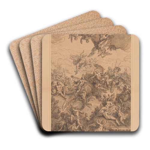 A Design for a Ceiling by Sir James Thornhill Art Drink Coaster set A Design for a Ceiling by Sir James Thornhill Art Drink Coaster set