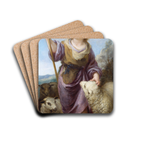 The Good Shepherd by Bartolom Estebn Murillo Drink Coasters - set of 4 The Good Shepherd by Bartolom Estebn Murillo Drink Coasters - set of 4