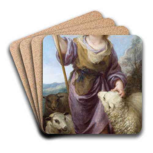 The Good Shepherd by Bartolom Estebn Murillo Art Drink Coaster set The Good Shepherd by Bartolom Estebn Murillo Art Drink Coaster set