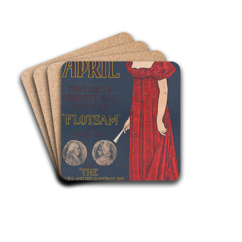 Lippincott's for April by Joseph Gould Drink Coasters - set of 4 Lippincott's for April by Joseph Gould Drink Coasters - set of 4