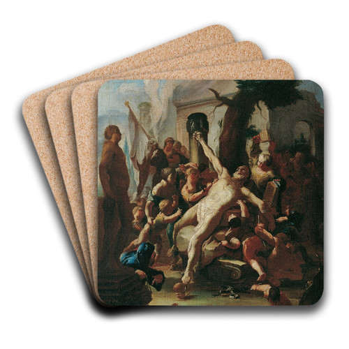 Die Marter des heiligen Cassian by Paul Troger Art Drink Coaster set