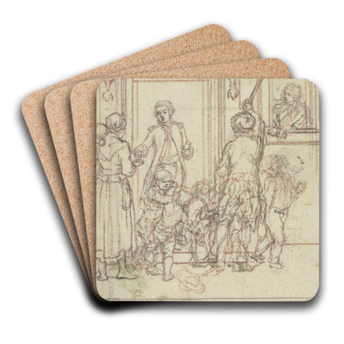 Das Almosen by Daniel Nikolaus Chodowiecki Art Drink Coaster set Das Almosen by Daniel Nikolaus Chodowiecki Art Drink Coaster set