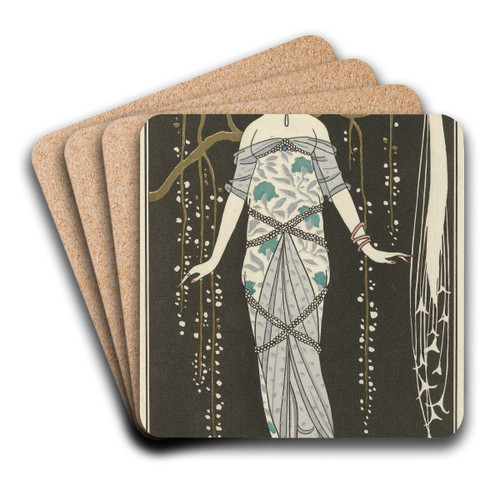 Grande robe du soir by George Barbier Art Drink Coaster set