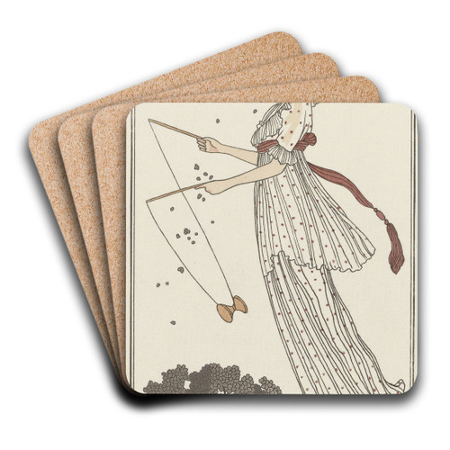 Robe de linon imprim by George Barbier Art Drink Coaster set