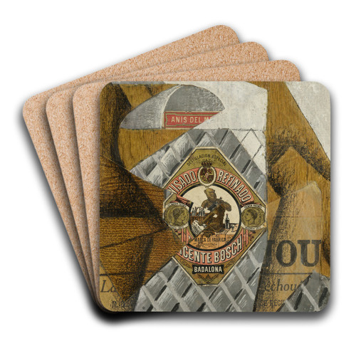 The Bottle of Ans del Mono by Juan Gris Art Drink Coaster set
