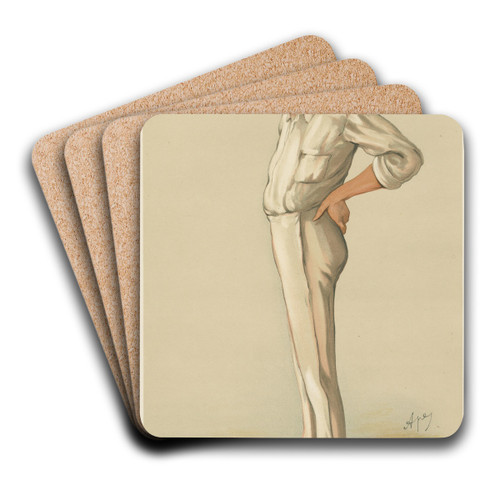 Cricket. 'Australian cricket.' George John Bonner. 13 September 1884 by Carlo Pellegrini Art Drink Coaster set