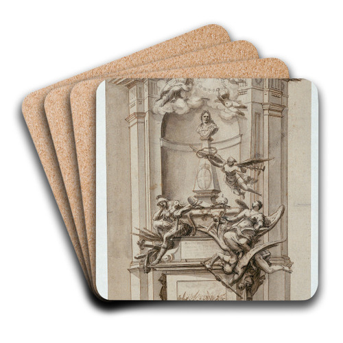 Entwurf fr das Grabmal des Prinzen Eugen von Savoyen im Wiener Stephansdom by Jakob Gabriel Mollinarolo Art Drink Coaster set Entwurf fr das Grabmal des Prinzen Eugen von Savoyen im Wiener Stephansdom by Jakob Gabriel Mollinarolo Art Drink Coaster set