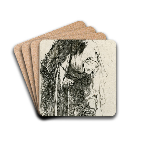 Beggar with a Wooden Leg by Rembrandt van Rijn Drink Coasters - set of 4