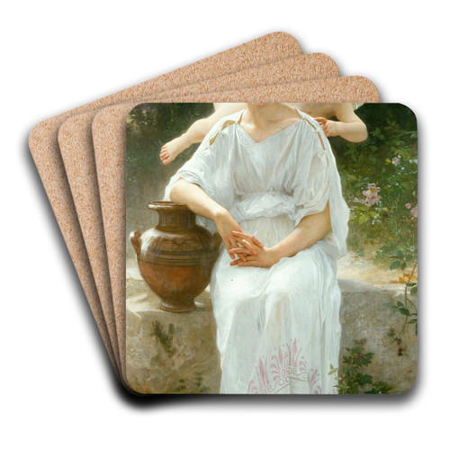 Whisperings of Love by William Bouguereau Art Drink Coaster set Whisperings of Love by William Bouguereau Art Drink Coaster set