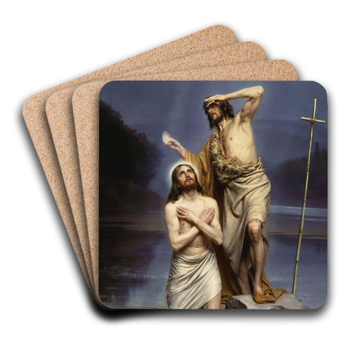 The Baptism of Christ by Carl Bloch Art Drink Coaster set