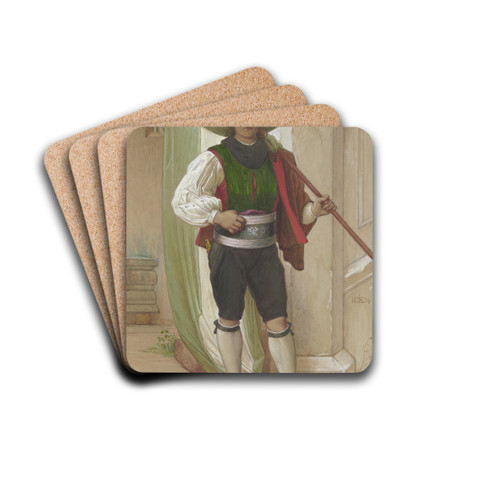 Tiroler Fahnentrger beim Winzerfest by Eduard von Steinle Drink Coasters - set of 4 Tiroler Fahnentrger beim Winzerfest by Eduard von Steinle Drink Coasters - set of 4