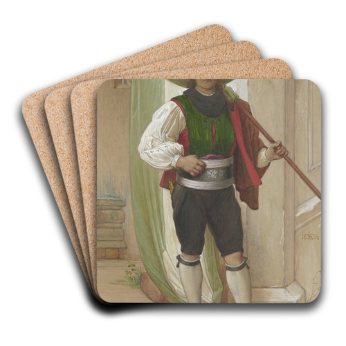 Tiroler Fahnentrger beim Winzerfest by Eduard von Steinle Art Drink Coaster set Tiroler Fahnentrger beim Winzerfest by Eduard von Steinle Art Drink Coaster set