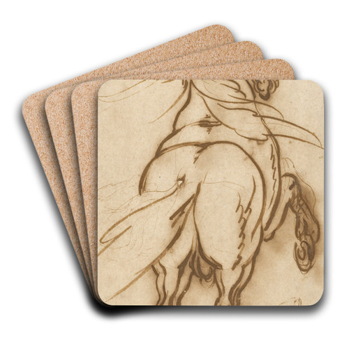 Study of a Rearing Horse by Jacques Callot Art Drink Coaster set