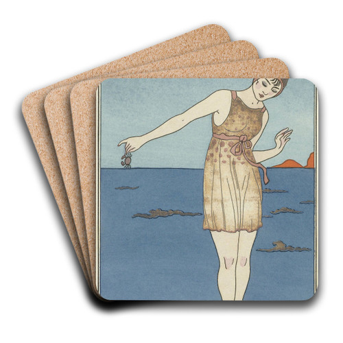 Costume de bain by George Barbier Art Drink Coaster set