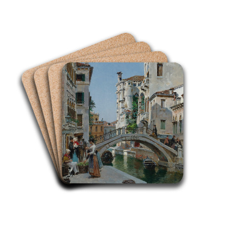 View of Venice by Federico del Campo Drink Coasters - set of 4