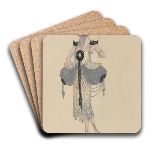 Lady-in-Waiting by Will R. Barnes Art Drink Coaster set Lady-in-Waiting by Will R. Barnes Art Drink Coaster set