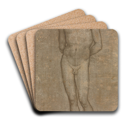Saint Sebastian by Pietro Perugino Art Drink Coaster set