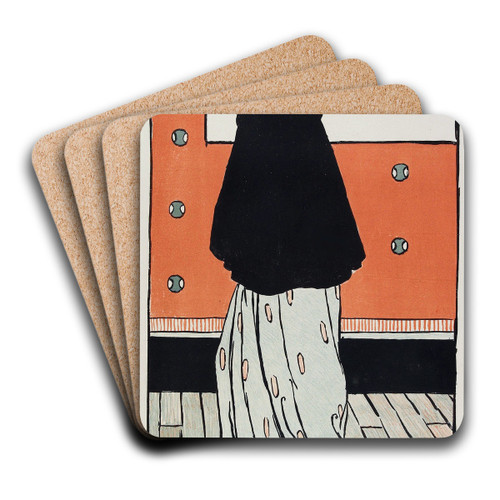 At the Exhibition by Ren Georges Hermann-Paul Art Drink Coaster set
