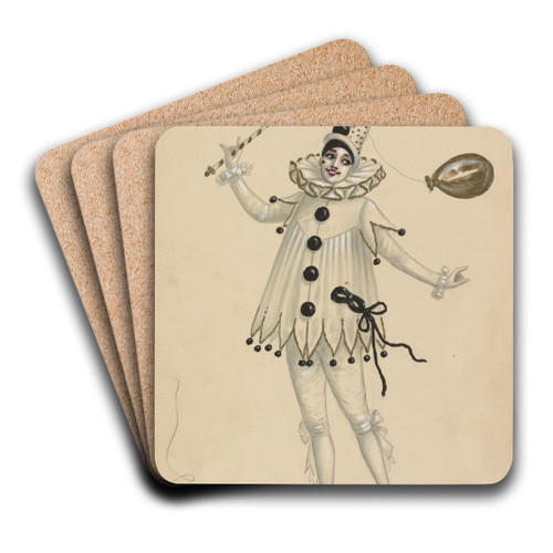 Pierrot by Will R. Barnes Art Drink Coaster set Pierrot by Will R. Barnes Art Drink Coaster set