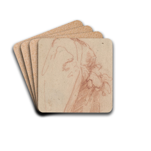 A Standing Man with Cloak and Gloves by Bernardo Strozzi Drink Coasters - set of 4