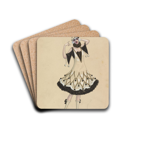 Pierrette by Will R. Barnes Drink Coasters - set of 4 Pierrette by Will R. Barnes Drink Coasters - set of 4