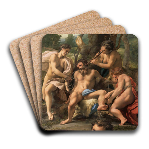 Allegory of Vices by Correggio Art Drink Coaster set