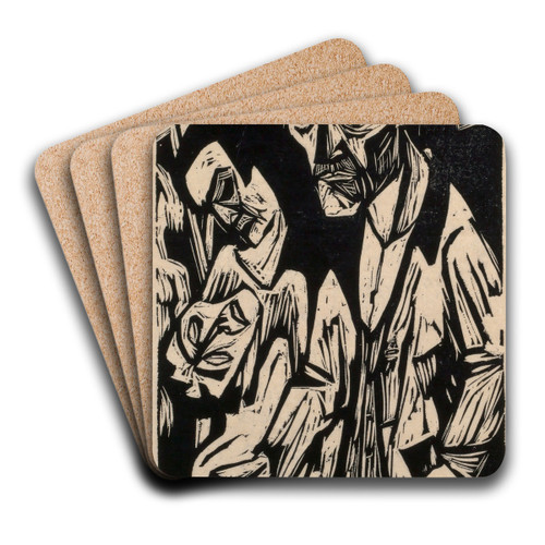 Selbstbildnis mit Pinseln by Hermann Scherer Art Drink Coaster set