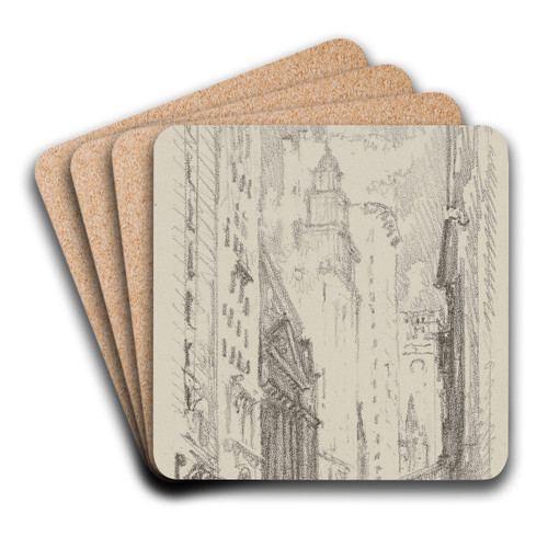 The Stock Exchange by Joseph Pennell Art Drink Coaster set