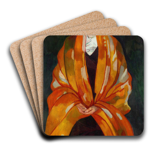 Portrait of Eugenia Dunin-Borkowska by Stanisaw Ignacy Witkiewicz Art Drink Coaster set