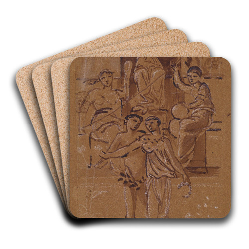 The Fates - Composition Study by Sir Edward Coley Burne-Jones Art Drink Coaster set