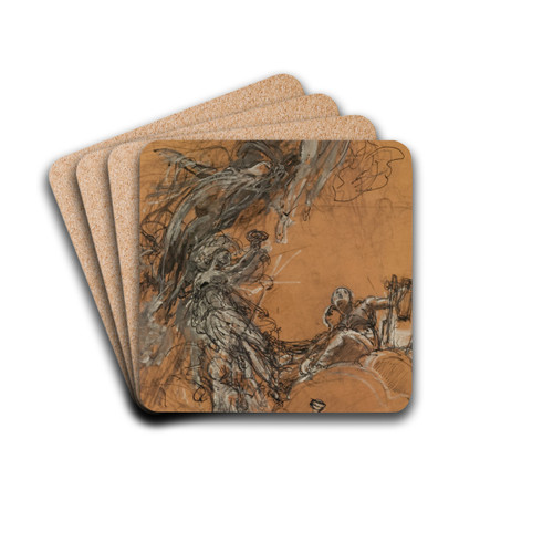 tude de figures volantes by Luc-Olivier Merson Drink Coasters - set of 4 tude de figures volantes by Luc-Olivier Merson Drink Coasters - set of 4