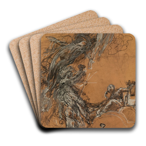 tude de figures volantes by Luc-Olivier Merson Art Drink Coaster set tude de figures volantes by Luc-Olivier Merson Art Drink Coaster set