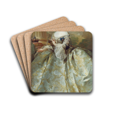 Portrait of Louise, Frederik V's first queen by Carl Gustaf Pilo Drink Coasters - set of 4