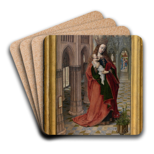 Virgin in the Church by Master of 1499 Art Drink Coaster set