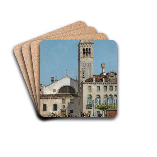 View of Venice by Federico del Campo Drink Coasters - set of 4