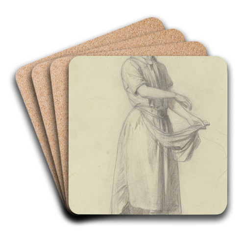 Das Tauben ftternde Mdchen by Jakob Becker Art Drink Coaster set Das Tauben ftternde Mdchen by Jakob Becker Art Drink Coaster set