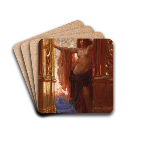 The Gates Of Dawn by Herbert James Draper Drink Coasters - set of 4 The Gates Of Dawn by Herbert James Draper Drink Coasters - set of 4