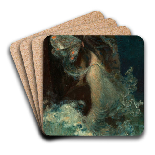 Water Nymph by Paul Swan Art Drink Coaster set