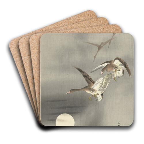 Geese in flight by Ohara Koson Art Drink Coaster set