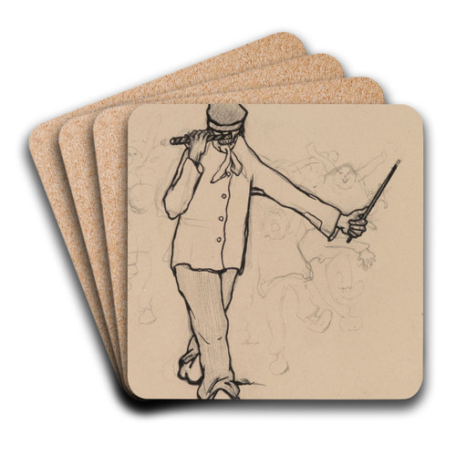 Pied Piper of Hamelin by Karel Collens Art Drink Coaster set Pied Piper of Hamelin by Karel Collens Art Drink Coaster set