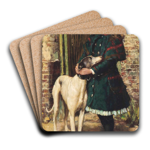 At the garden gate by Briton Riviere Art Drink Coaster set