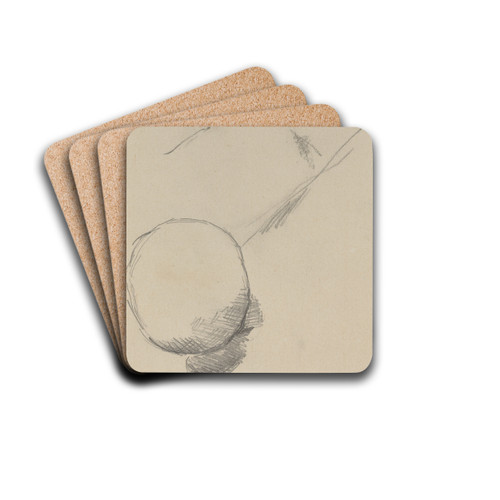 Bust of Madame Czanne (verso) by Paul Czanne Drink Coasters - set of 4 Bust of Madame Czanne (verso) by Paul Czanne Drink Coasters - set of 4