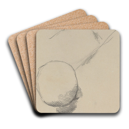 Bust of Madame Czanne (verso) by Paul Czanne Art Drink Coaster set Bust of Madame Czanne (verso) by Paul Czanne Art Drink Coaster set