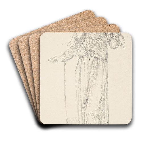 The Garland Weavers - Drapery Study by Sir Edward Coley Burne-Jones Art Drink Coaster set