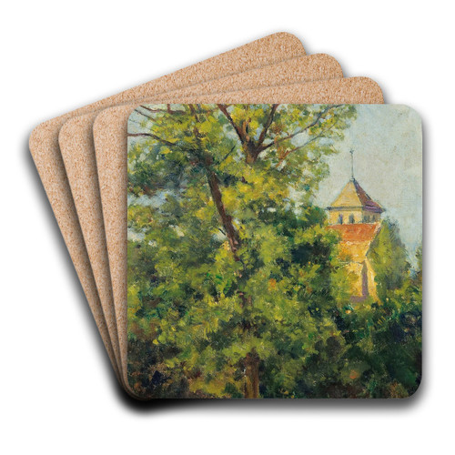 Le clocher de Vtheuil by Stanislas Lpine Art Drink Coaster set