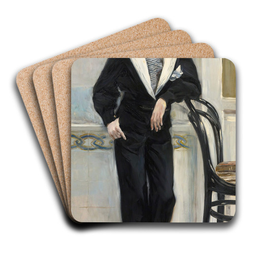 Portrait Of Manuel Ramos Villegas by Jos Villegas Cordero Art Drink Coaster set