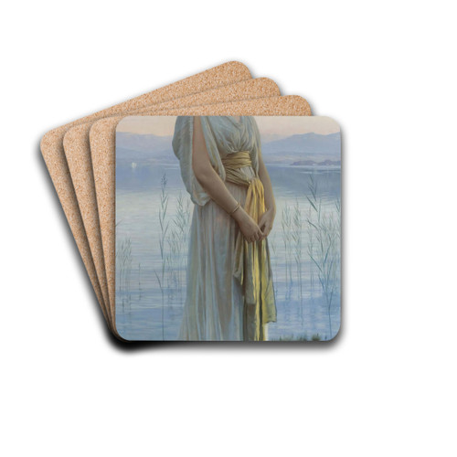 Evening By The Lake by Max Nonnenbruch Drink Coasters - set of 4 Evening By The Lake by Max Nonnenbruch Drink Coasters - set of 4