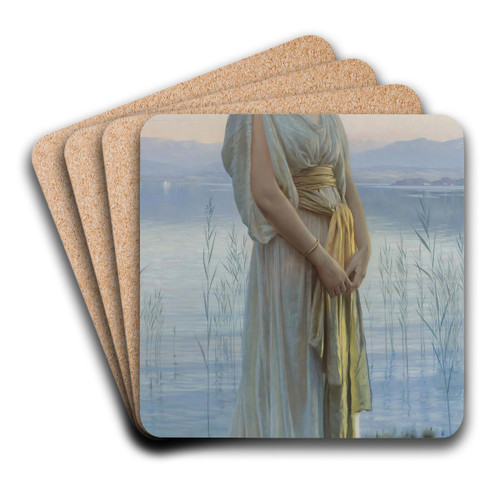 Evening By The Lake by Max Nonnenbruch Art Drink Coaster set Evening By The Lake by Max Nonnenbruch Art Drink Coaster set